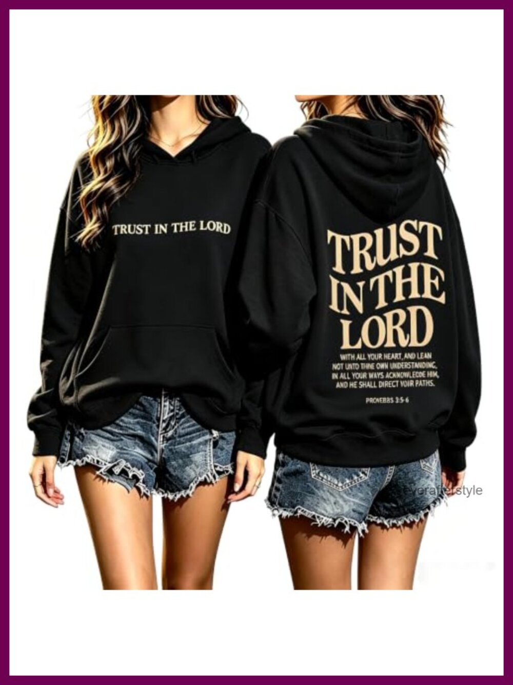 Christian Hoodie Trust in the Lord Faith Graphic Sweatshirt Women Bible Verse